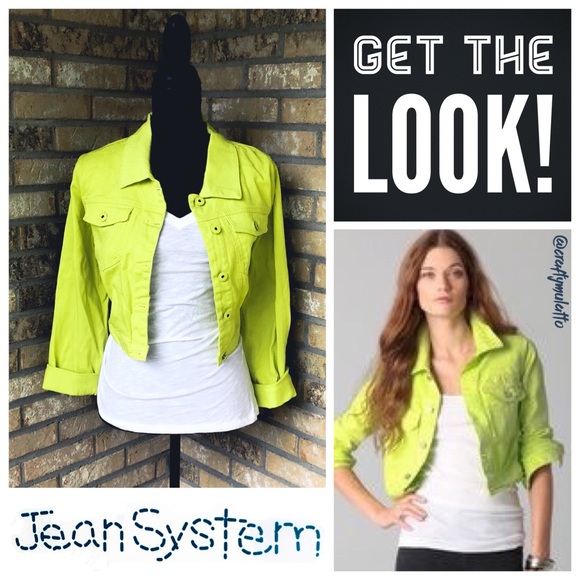 lime green jean jacket